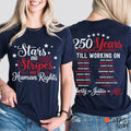 Stars And Stripes And Human Rights Teacher Two Sided T-Shirt
