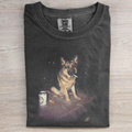 Funny German Shepherd Smoking Meme T-shirt