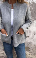 CLEARANCE SALE🔥 Round Neck Zipper Knitted Jacket