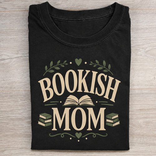 Bookish Mom Vintage Library T-shirt