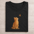Orange Cat Butterfly Moment T-shirt