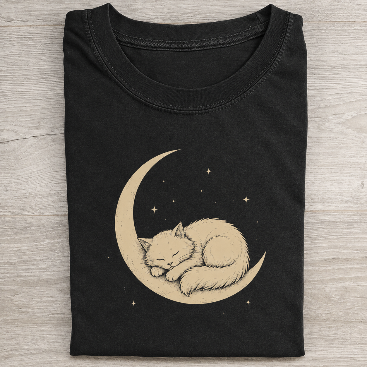 Moonlight Sleeping Cat T-shirt
