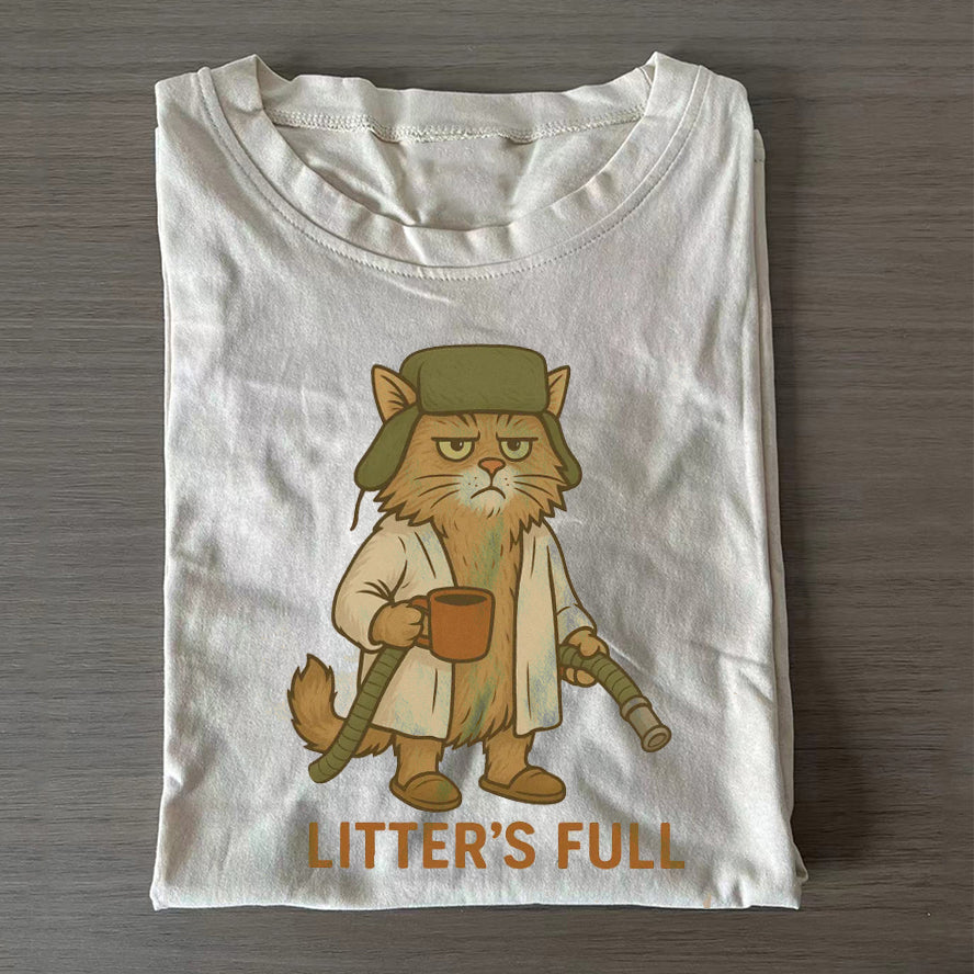 Litter's Full Christmas Vacation Cat T-shirt