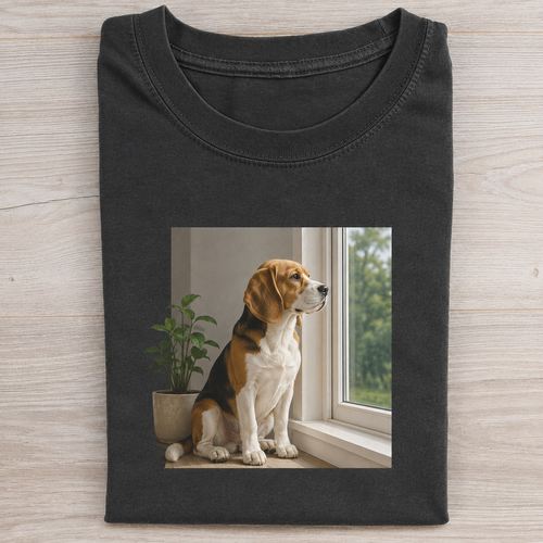 Beagle Window Daydream Graphic T-Shirt