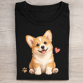 Cute Corgi Heart Graphic T-Shirt