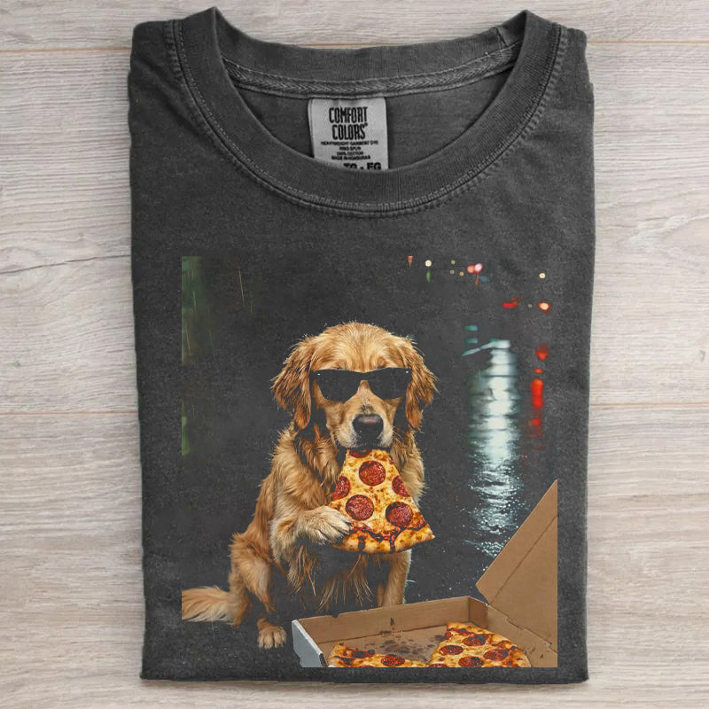 Funny Golden Retriever Pizza T-shirt