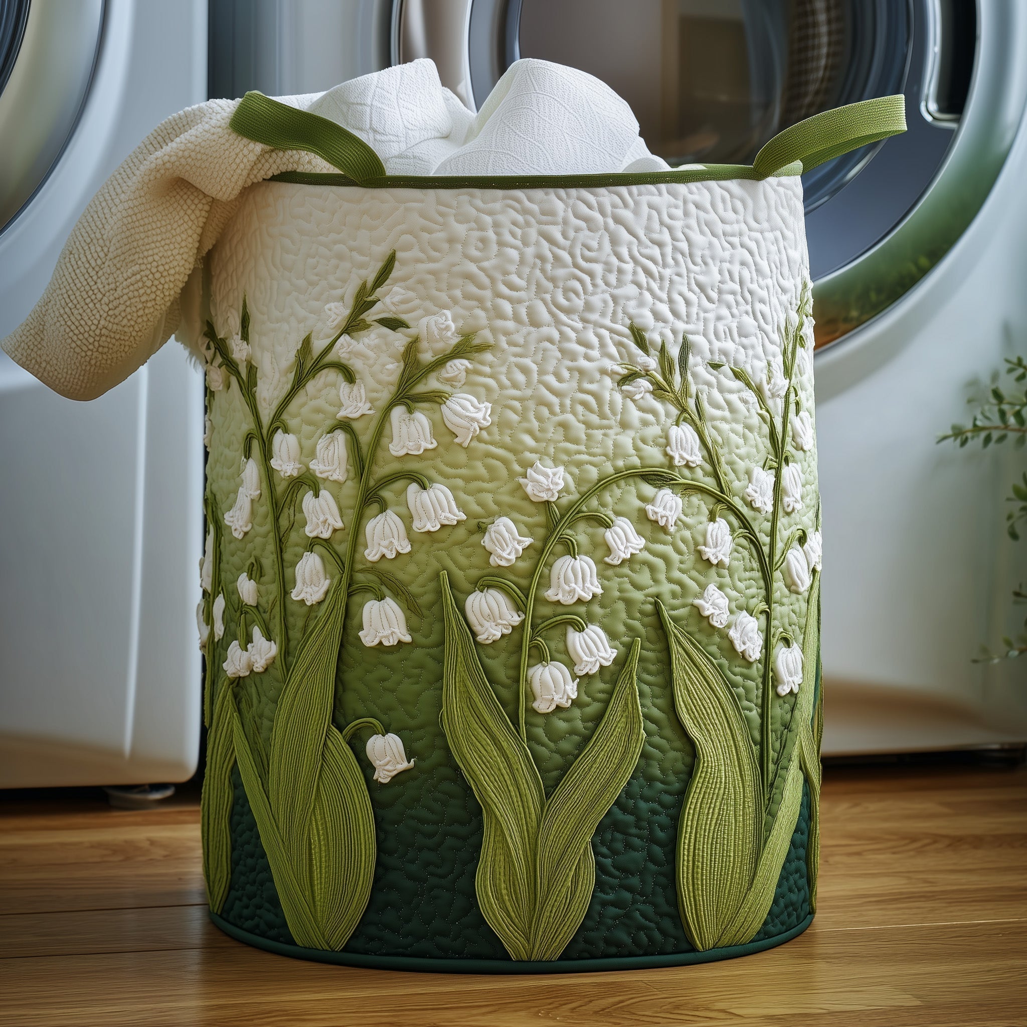Lily of the Valley Quilted Laundry Basket GFTONT2616