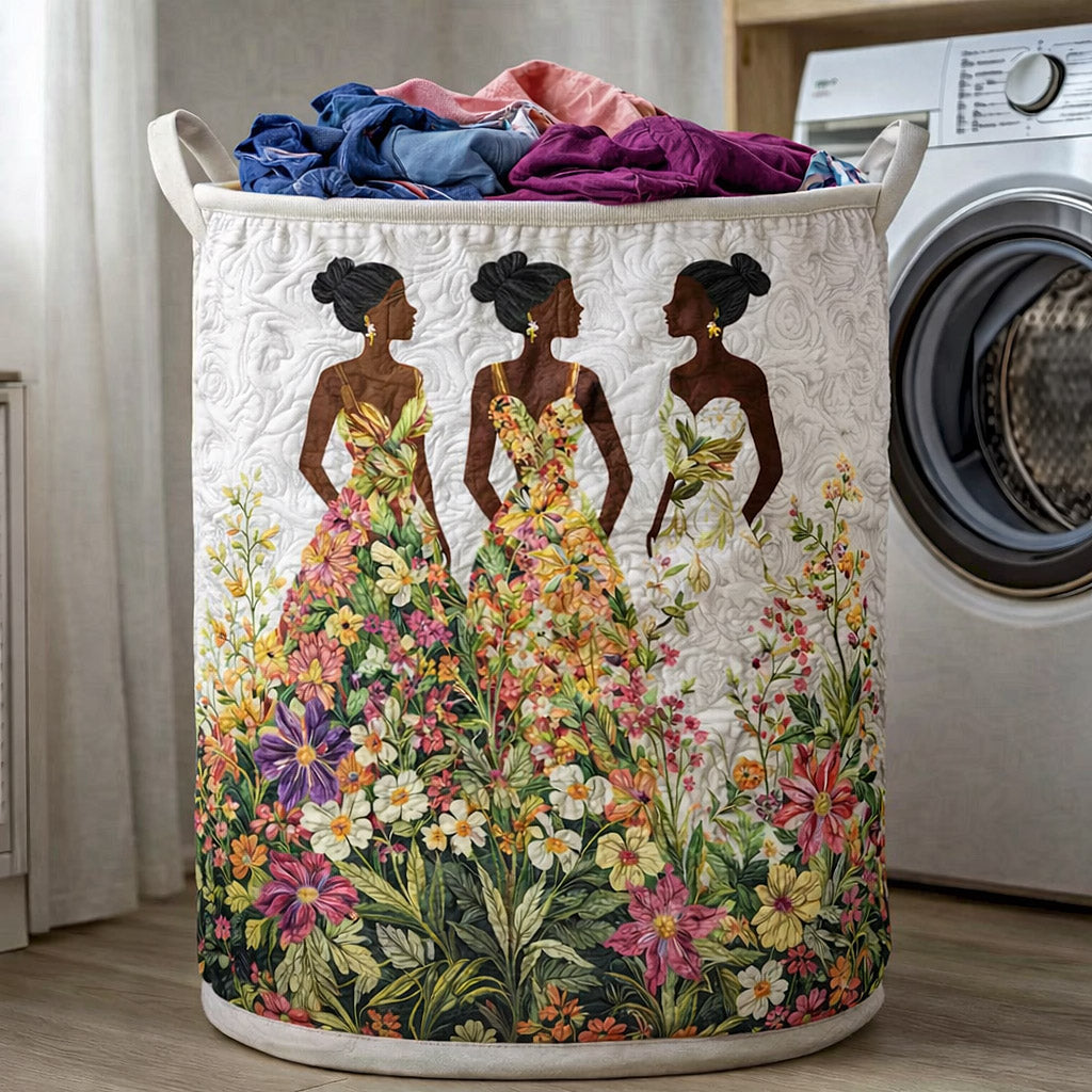 Ebony Glow Quilted Laundry Basket GFTOTP17554