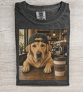 Lovely Labrador Cozy Coffee Scene T-shirt