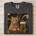 Funny Orange Cat Drinking Beer T-shirt