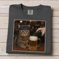 Funny Tabby Cat Drinking Beer T-shirt