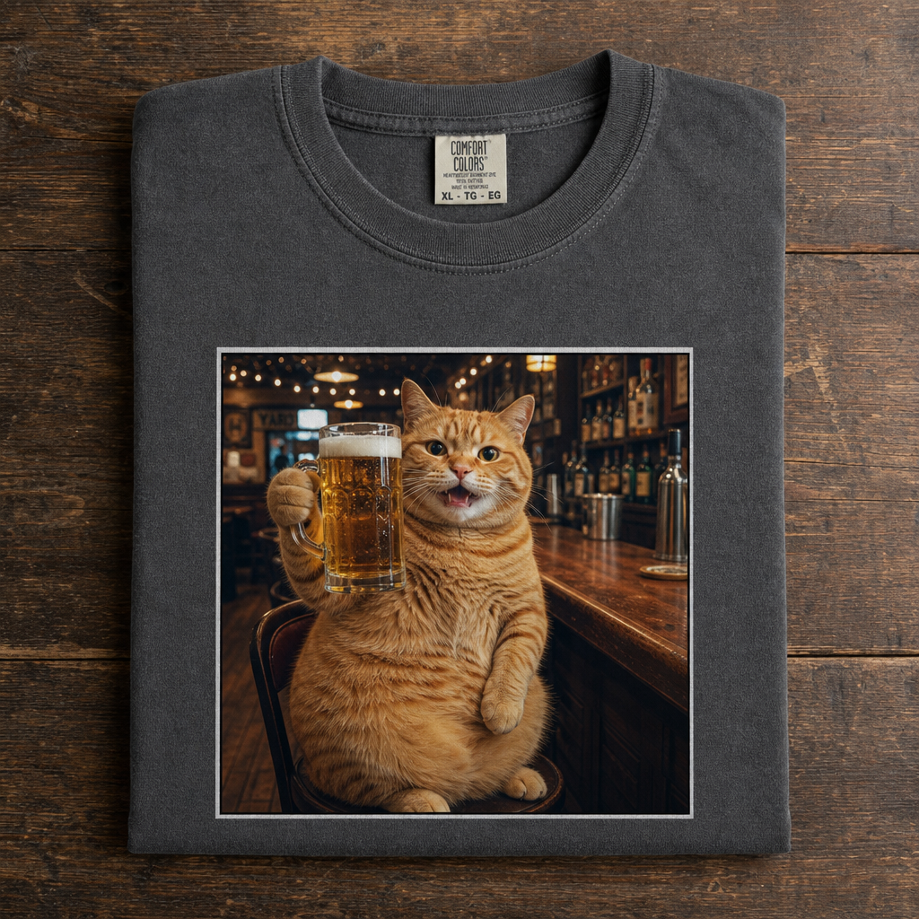 Funny Cat Drinking Beer T-Shirt — Choose Your Cat