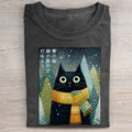 Black Cat With Green Eyes T-shirt