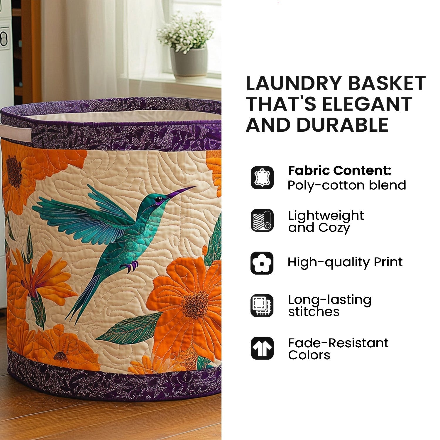 Shoreline Gems Quilted Laundry Basket GFTOTP16844
