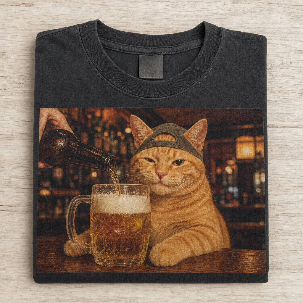 Orange Cat Beer Cheers T-shirt
