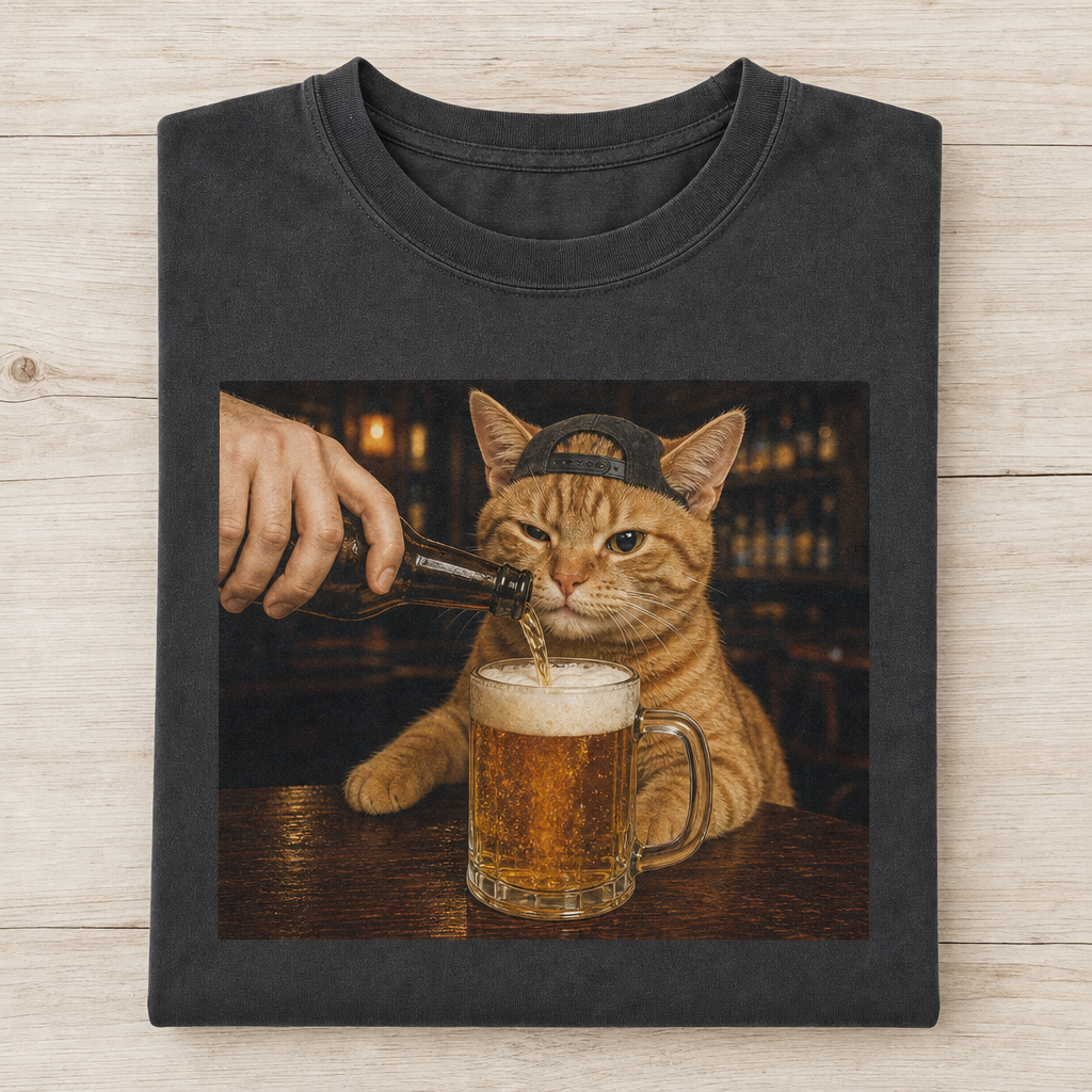 Orange Cat Beer Pub T-shirt