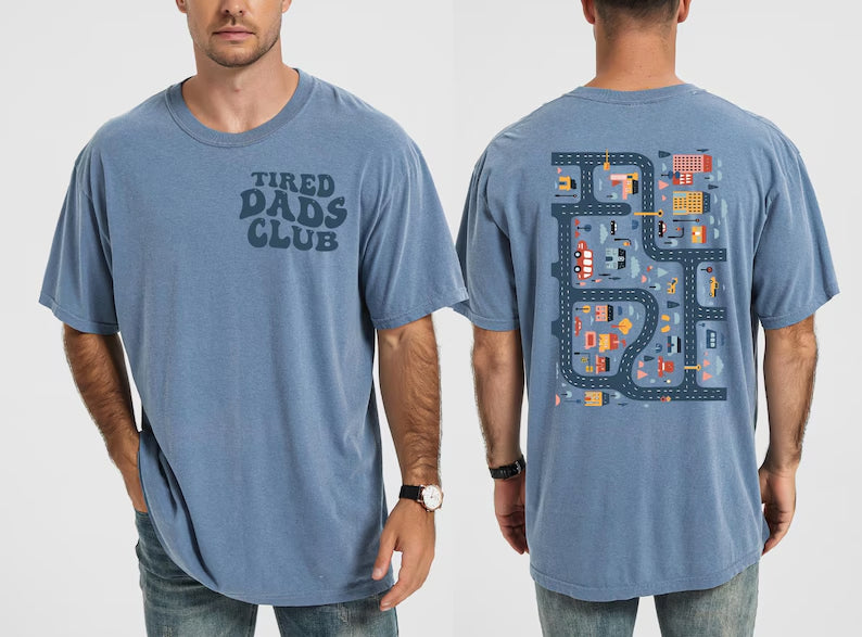 Tired Dads Club T-shirt - Blue