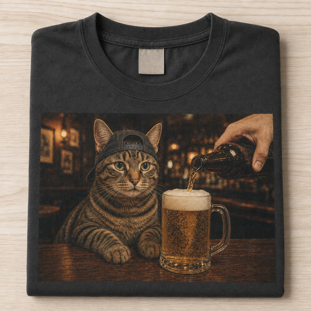Tabby Cat Beer Cheers T-shirt