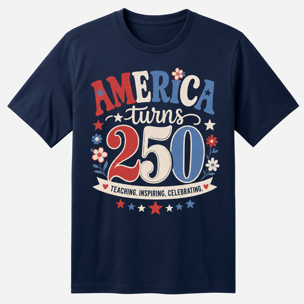 The One Where America Turns 250 Teacher T-Shirt - original no-watermark mockup